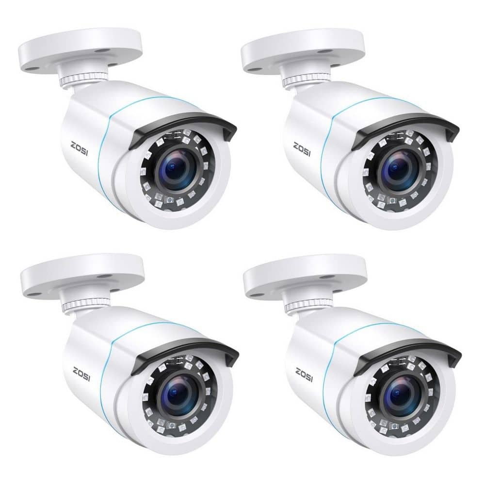 ZOSI 4Pcs Hardwired 1080p Outdoor Home Security Camera 4 in 1