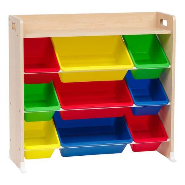 IRIS Primary 3-Tier Multi-Colored Toy Storage Bin Rack with Shelf