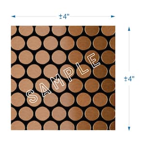 Take Home Sample - Penny DC Dark Copper 4 in x 4 in x 0.2 in Metal Peel and Stick Wall Mosaic Tile (0.11 sq.ft/Each)