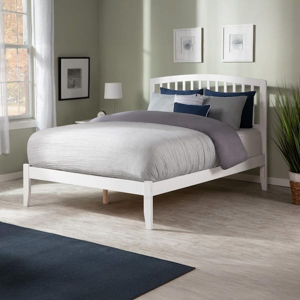 Richmond White Queen Platform Bed with Open Foot Board