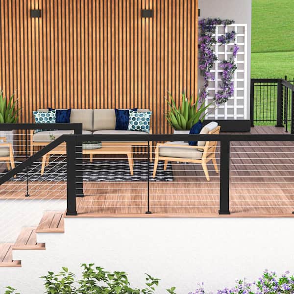 Barrette Outdoor Living Elevation 6-ft x 36-in Matte Black Aluminum Deck Cable Rail Kit