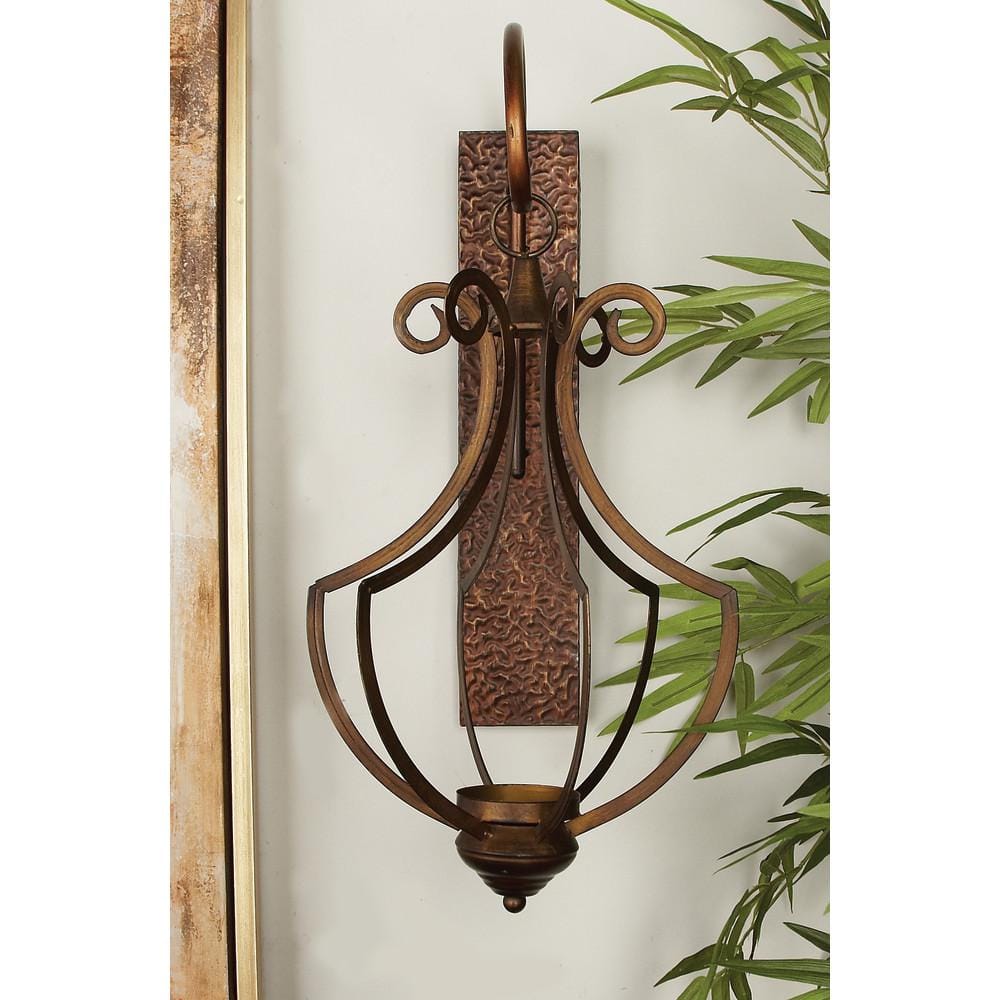 Bronze Iron and Glass Wall Sconce Lantern