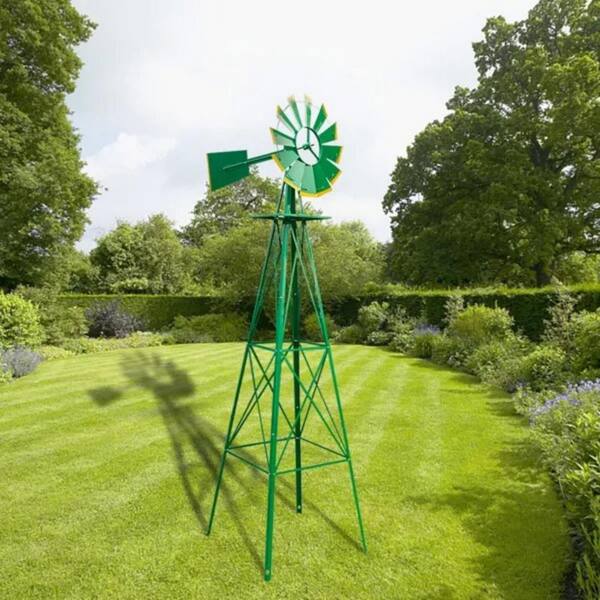 【新品】DADWAY スピードスター グリーン WL89106 ヴィンテージ風車 Cubilan 96 in. H Weather Resistant Yard Garden Windmill Green Wind