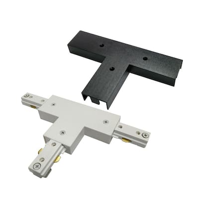 2400-Watt Linear Track T Adapter Coupler with White and Black Cover