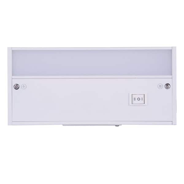 8 in. Hardwired/Plug-in White Finish Dimmable Warm White Integrated LED Linkable Under Cabinet Light