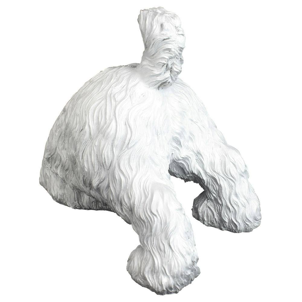 White Resin Highland Terrier Digging Dog Statue