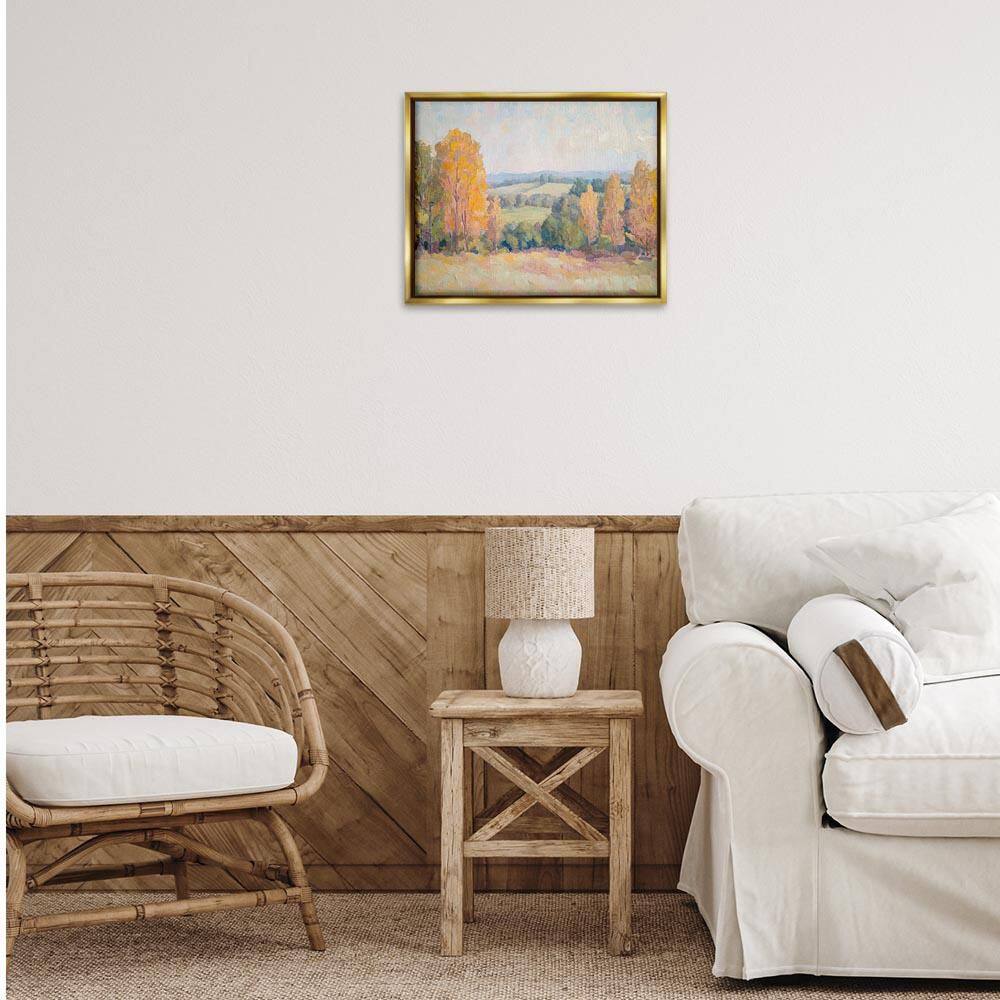 Countryside in Autumn by Petal Prints Design Gold Floater Frame Nature Graphic Art Print 17 in. x 21 in. price history on PriceWatchPro