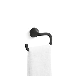 Wall Mounted Sundae Towel Ring in Matte Black