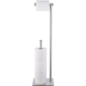 29 in. H Freestanding Toilet Paper Holder in Brushed Stainless Steel