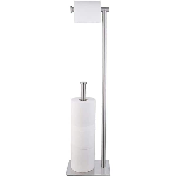 ACEHOOM 29 in. H Freestanding Toilet Paper Holder in Brushed Stainless Steel