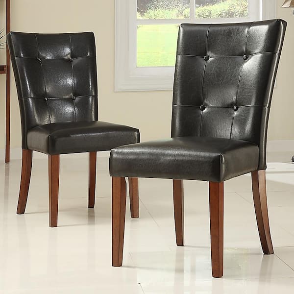 Unbranded Dark Brown PU Side Chair (Set of 2)