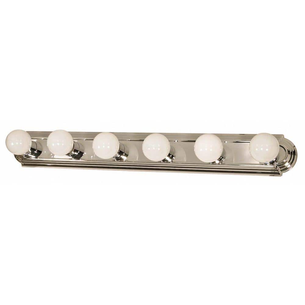 Chrome 36" 6-Light Direct Wired Vanity Fixture