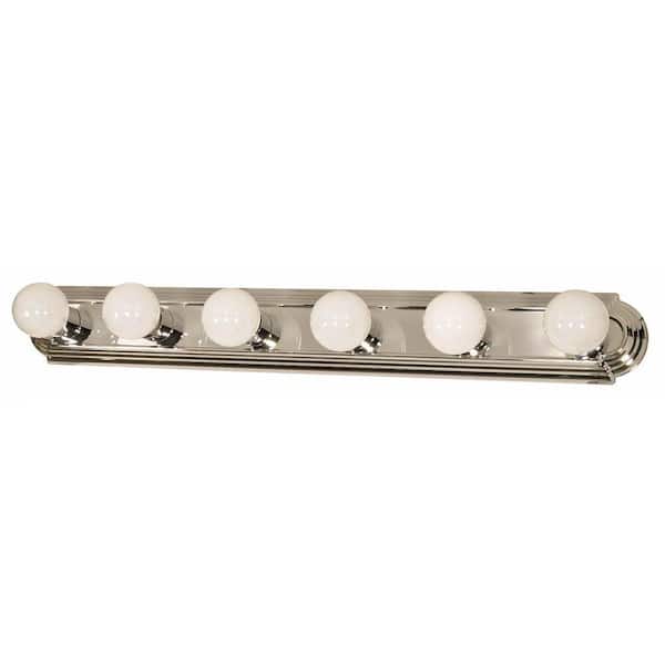SATCO 6-Light Polished Chrome Incandescent Wall Vanity Light
