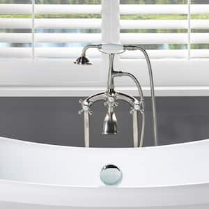 Malibu 3-Handle Claw Foot Freestanding Tub Faucet with Hand Shower in Brushed Nickel