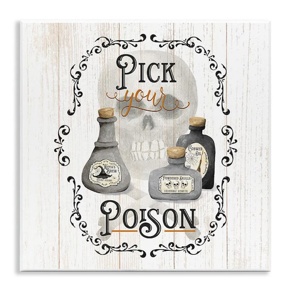 Stupell Industries Halloween Poison Jars by Deane Beesley 1-Piece Unframed Graphic Print Typography Poster Art Print 12 in. x 12 in.