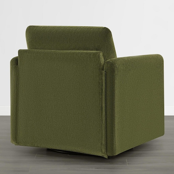 Spruce & Spring Lira Green Fabric 360° Swivel Armchair with Arms