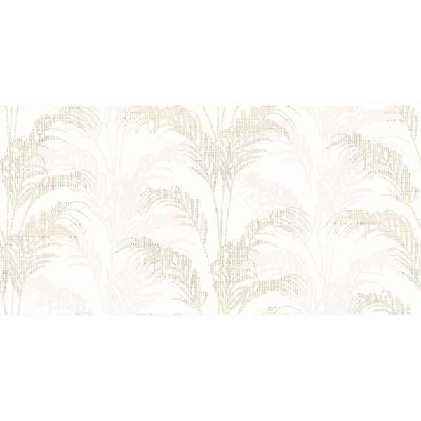Advantage White Rattan Ivory Palm Wallpaper Sample