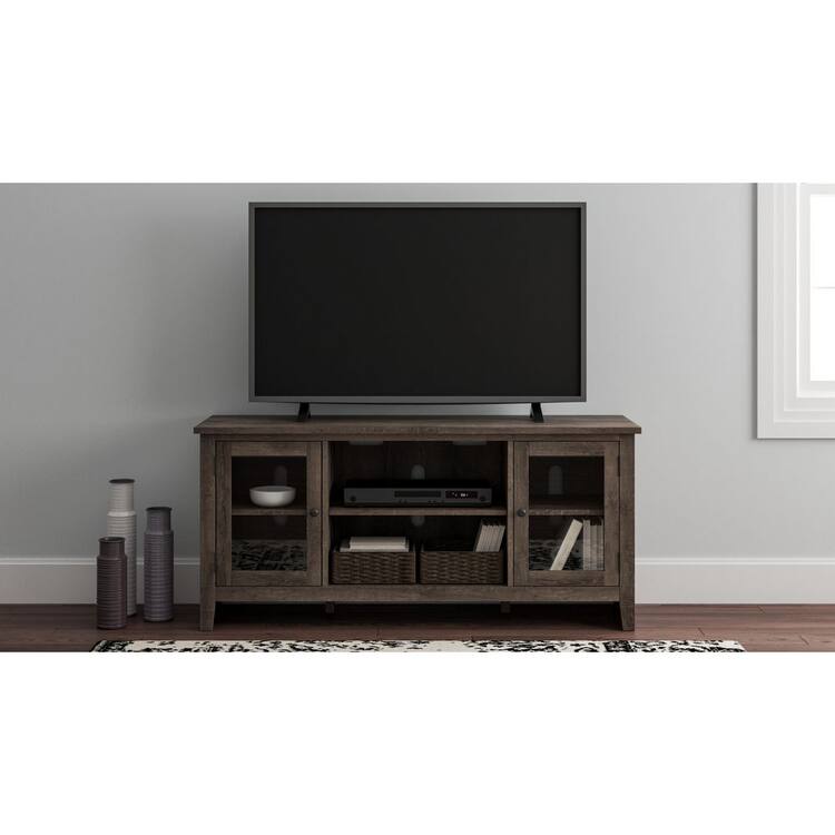 Signature DESIGN BY ASHLEY Arlenbry Gray TV Stand Fits TV's up to 69 in. with Adjustable Shelves
