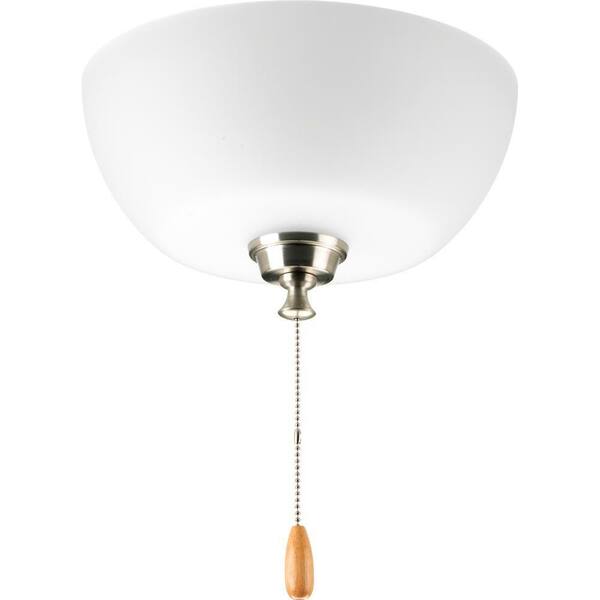 Progress Lighting Wisten Collection 3-Light Brushed Nickel Ceiling Fan Light