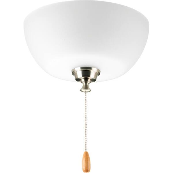 Progress Lighting Wisten Collection 2-Light Brushed Nickel Ceiling Fan Light