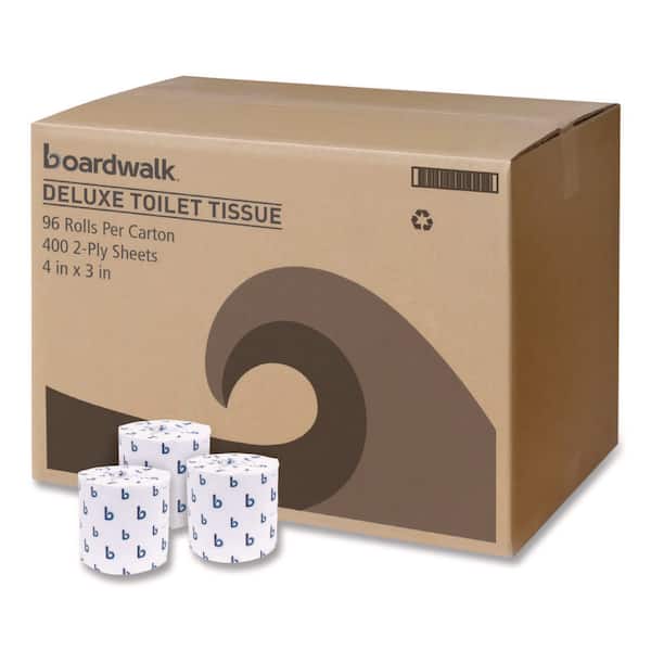 Boardwalk 4 in. x 3 in. White Septic Safe 2-Ply Toilet Paper, 400-Sheets Per Roll, (9-Rolls/Carton)