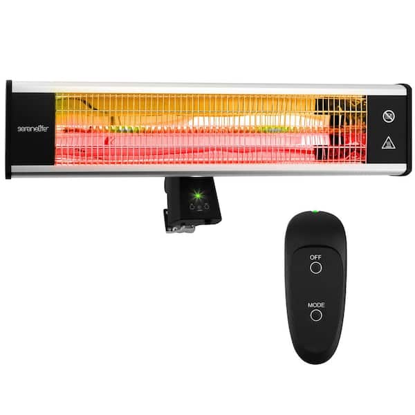 SereneLife 1500- Watt Aluminium Alloy Remote Control Wall Patio Heater with High Rated Aluminum Reflector and LED Indicator