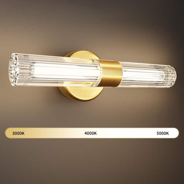 ExBrite 13.78 in. 1-Light Bronze LED Bathroom Vanity Light Bar with Dimmable and Color Temperature