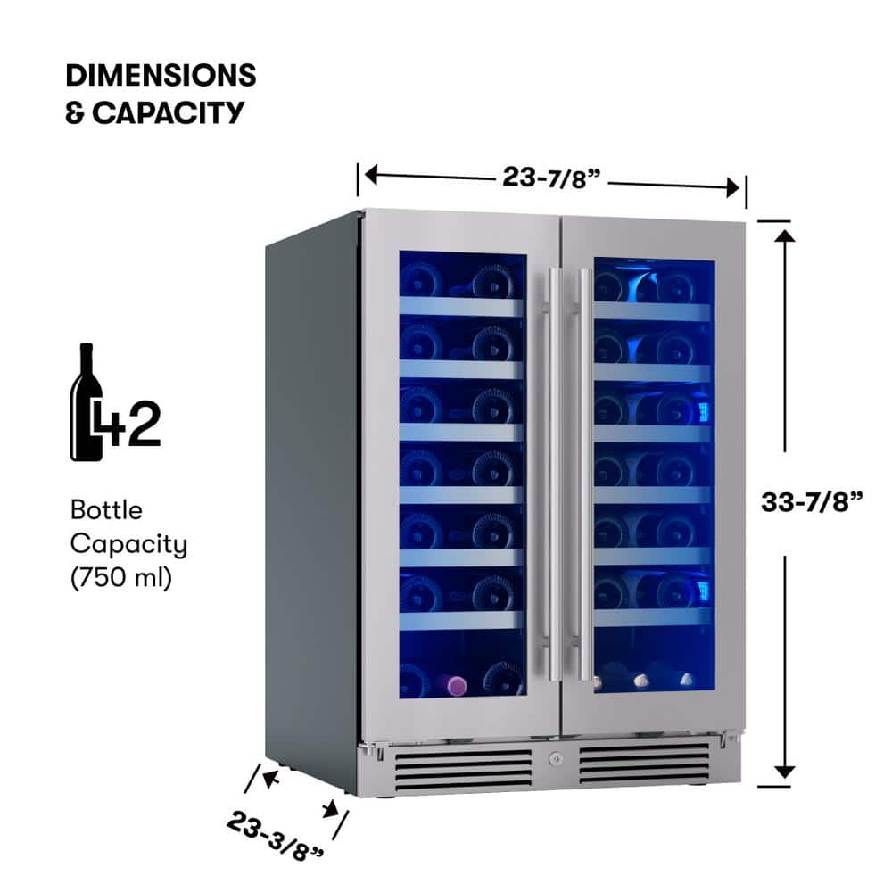 Zephyr Presrv 24" Stainless Steel Dual Zone Wine Cooler