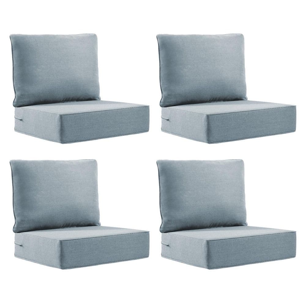 22 in. x 24 in. x 6 in. 8-Piece Olefin Deep Thick Seating Outdoor Lounge Chair Sofa Replacement Cushion Set in Baby Blue price history on PriceWatchPro