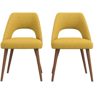 Adelaide Yellow Fabric Wing Back Side Chair (set of 2)