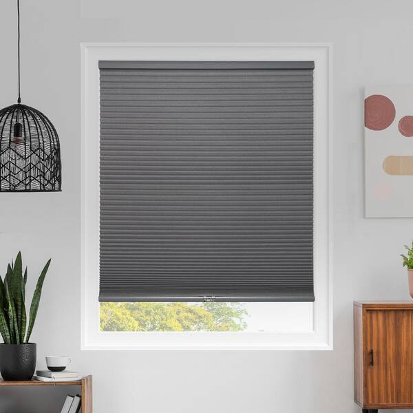 Chicology Cut-to-Size Evening Dark Grey Cordless Blackout Polyester Cellular Shades 34.75 in. W x 64 in. L