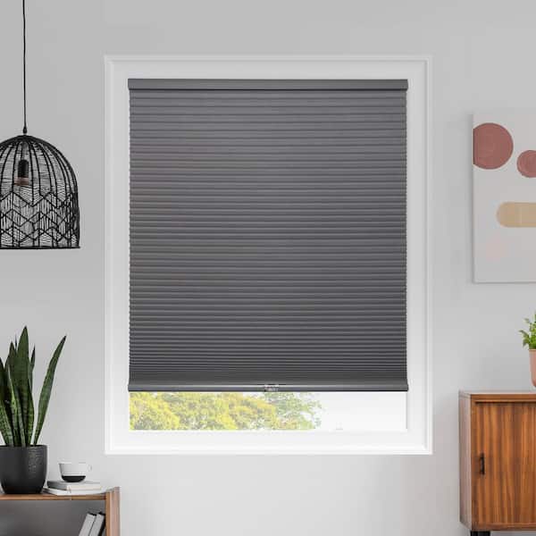 Chicology Cut-to-Size Evening Dark Grey Cordless Blackout Polyester Cellular Shades 47 in. W x 48 in. L