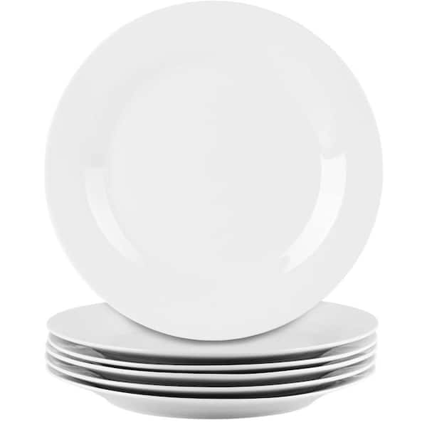 Simply White Ceramic 10.5 in. Round Dinner Plate, Set of 6