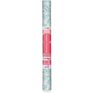 Creative Covering 18 in. x 20 ft. Monaco Teal Self-Adhesive Vinyl Drawer and Shelf Liner (6 rolls)