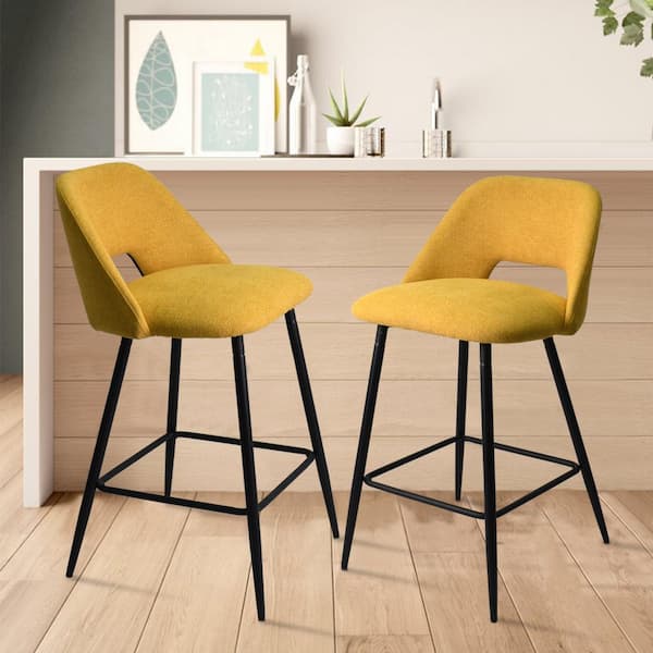 mustard colored bar stools