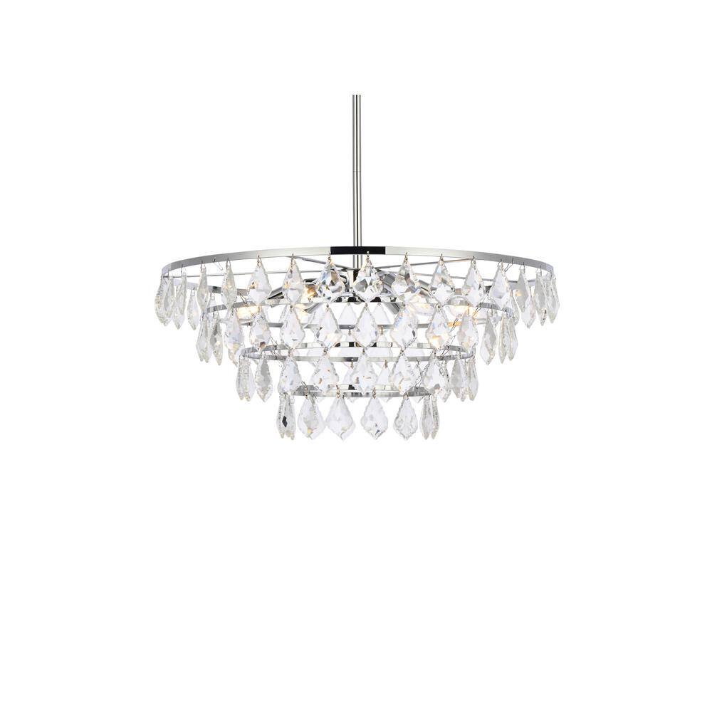 Ella 24'' Chrome Crystal Pendant Light