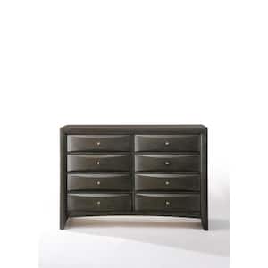 Ireland Gray Oak 8 Drawer 17 in. Dresser Without Mirror