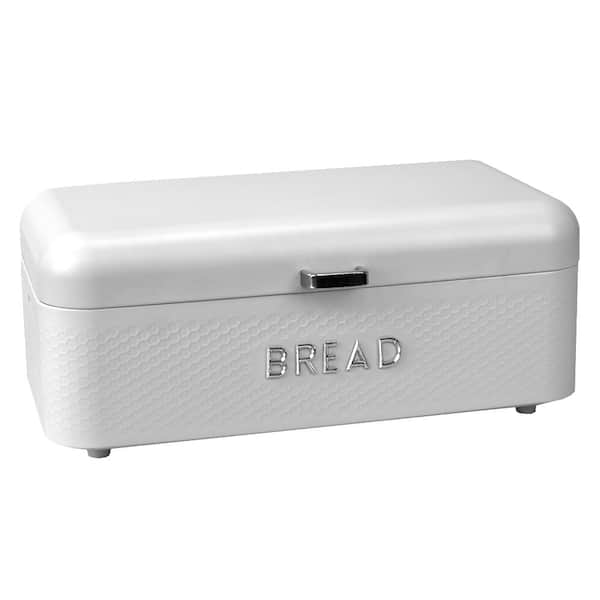 Home Basics Soho Metal Bread Box, White