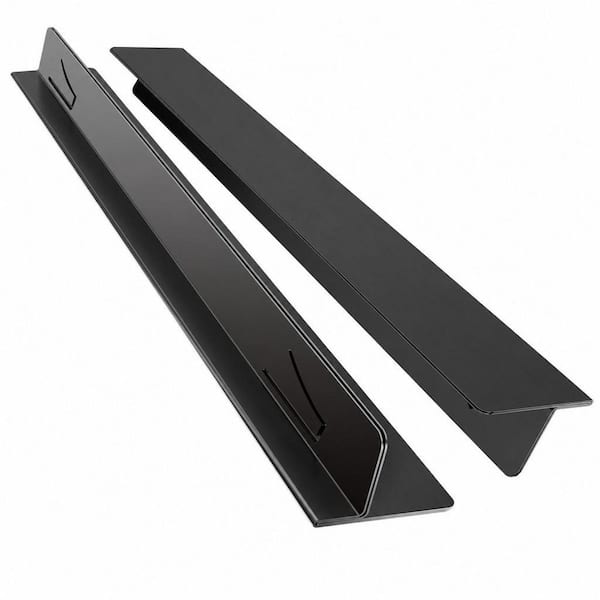 2 Pack Black Stainless Steel Stove Gap Covers, Stove Gap Filler Stainless Steel,13.8 in. to 27.5 in. Adjustable Length