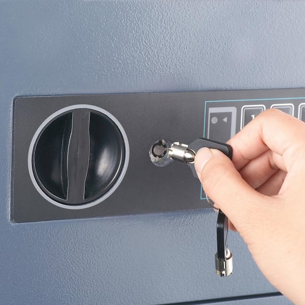 Unbranded - Depository Digital Safe - Electronic Lockbox with Keypad, 2 Manual Override Keys and Opening for Dropping Cash