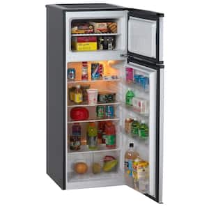 7.4 cu. ft. Apartment Size Top Freezer Refrigerator in Black and Platinum