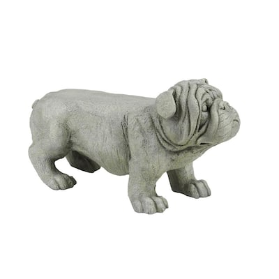 Gray MgO Bulldog Garden Statue