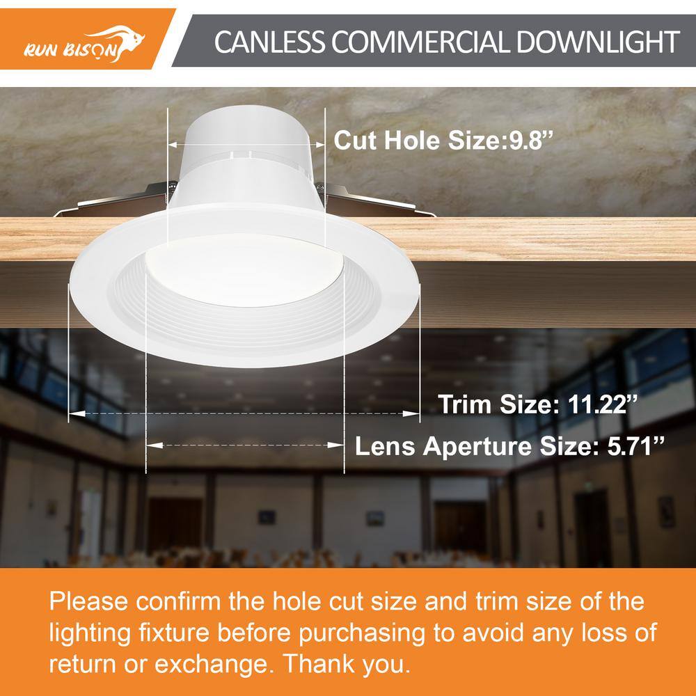 11.5" White Aluminum LED Recessed Lighting Kit, Set of 10