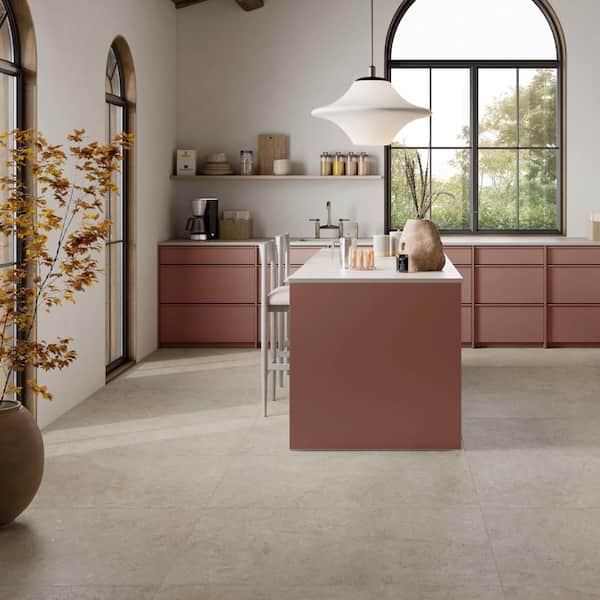 Lithoteke Honed Limestone 47 in. x 47 in. Porcelain Floor and Wall Tile (31.0 sq. ft./Case)