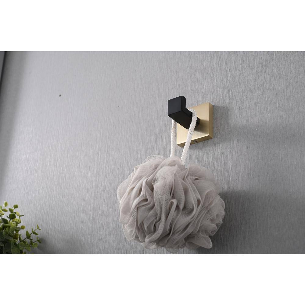 8-Piece Matte Black and Gold Stainless Steel Bathroom Hardware Set