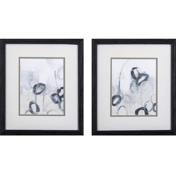HomeRoots Victoria Grey Abstract by Unknown Wooden Wall Art (Set of 2)