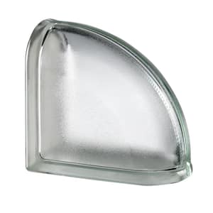 3 in. Thick Series 6 x 6 x 3 in. Curved End (1-Pack) White Mist Pattern Glass Block (Actual 5.75 x 5.75 x 3.12 in.)