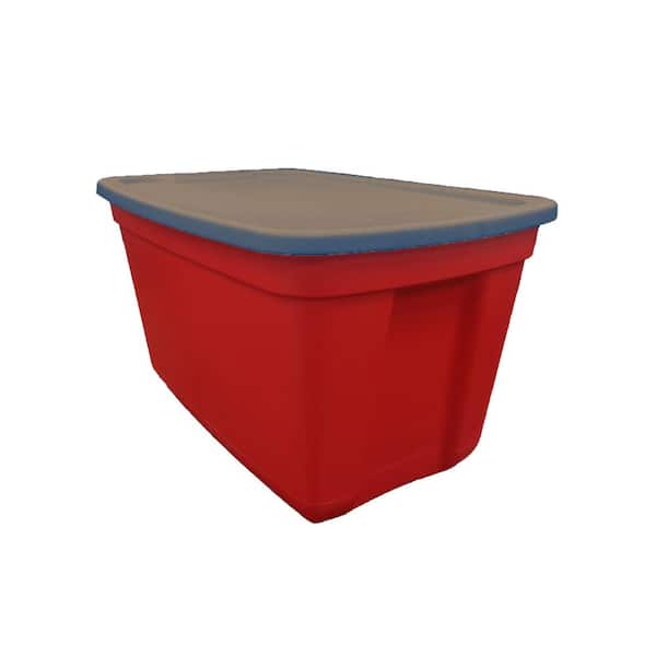 Edge Plastics 20 Gal Storage Bin Scarlet/Grey