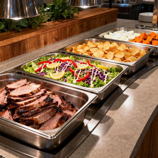 2 Pack Hotel Pans, 4" Deep, Anti-Jamming, Commercial Stainless Steel Serving Trays Steam Table & Catering Food Pans