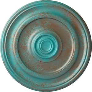 1-3/4 in. x 23-5/8 in. x 23-5/8 in. Polyurethane Kepler Traditional Ceiling Moulding, Copper Green Patina